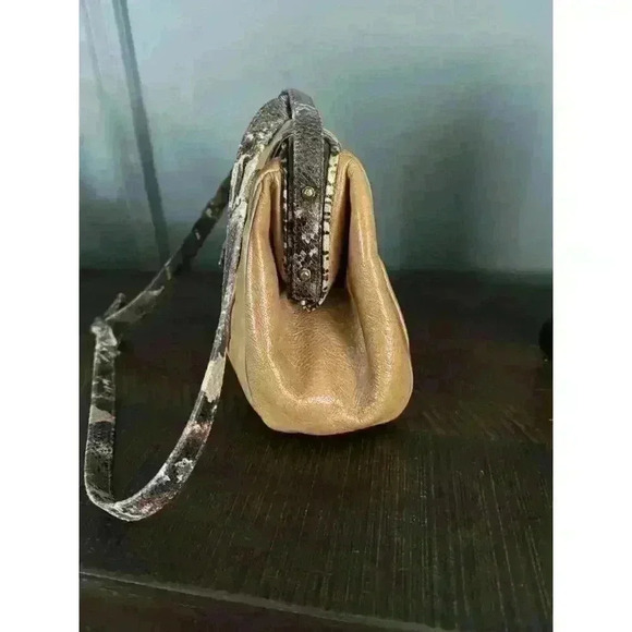 Sharif Vintage Leather Purse Shoulder/Crossbody Western Camel Tan Snakeskin USA‎ - Picture 13 of 14